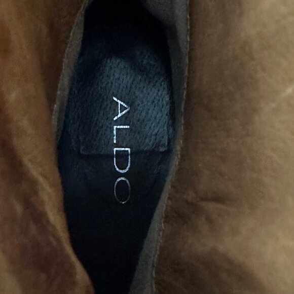 AldoBrown Leather Mid Calf Western Boots Classic Stacked Heel Women's 8 (EU 39) - Picture 9 of 13